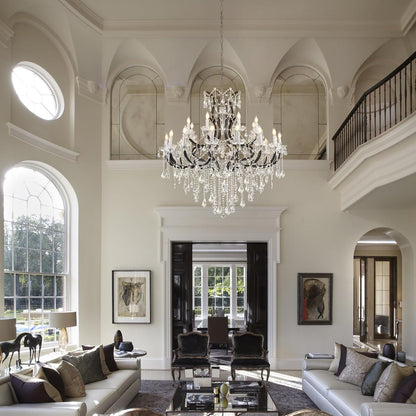 Luxurious Rococo Iron & Crystal Chandelier-Amarnest