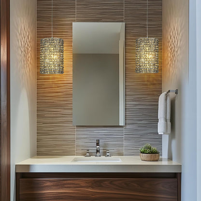 Smoke Grey Crystal Pendant Lights-Amarnest