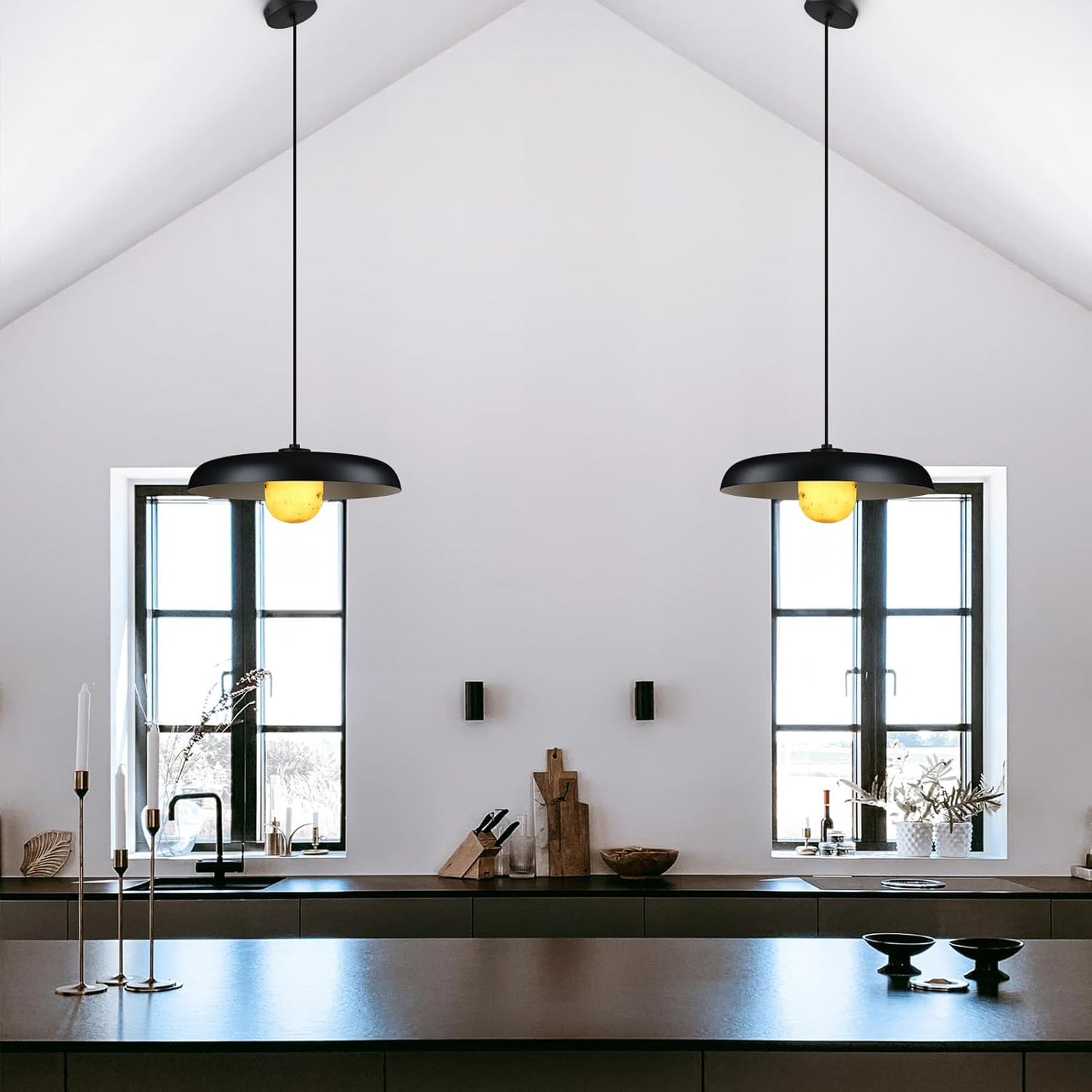 Alabaster Industrial Pendant Lights Kitchen Island-Amarnest