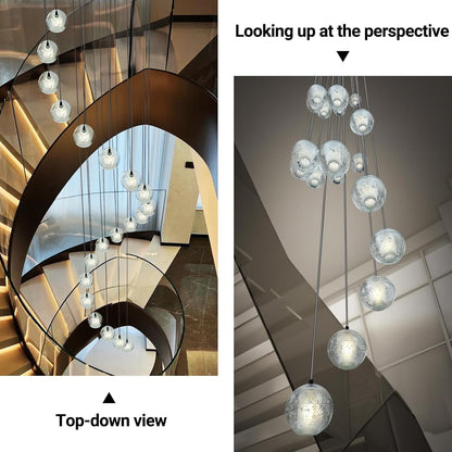 Large LED Pendant Chandeliers with Crystal Bubble Ball-Amarnest