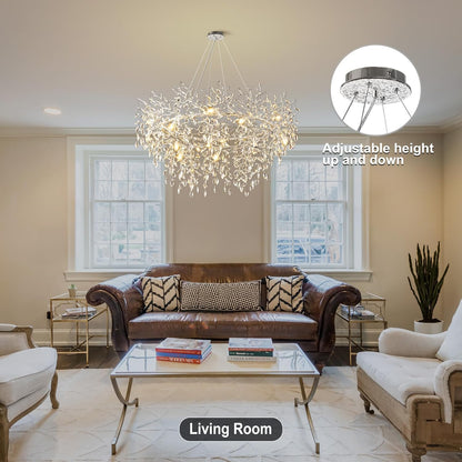 Solara Round Tree Branch Chandelier 48"-Amarnest