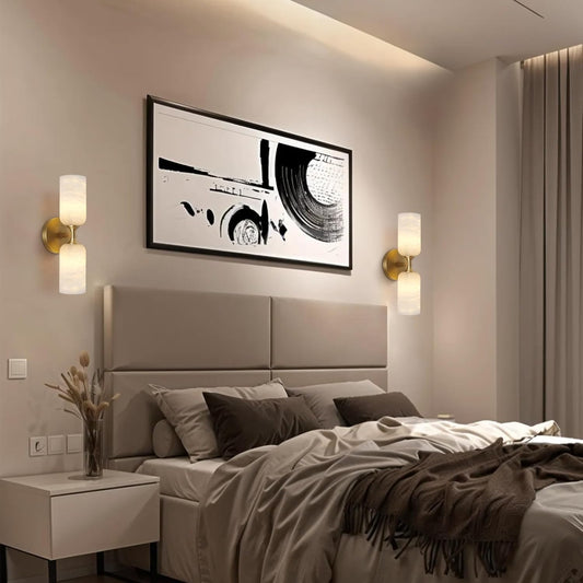 Monty Alabaster Linear Wall Sconce-Amarnest