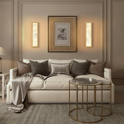 Melange Alabaster Rectangle Wall Sconces 20"-Amarnest