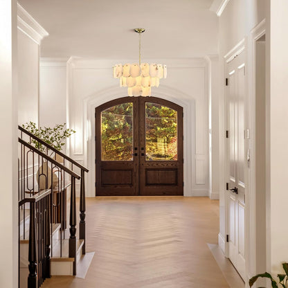 Talan Alabaster Round 3-Tier Chandelier 32″-Amarnest