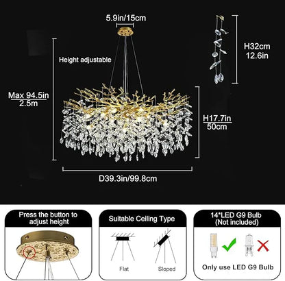 Solara Rectangular Tree Branch Chandelier 21" 30" 40" Tree Branch-Amarnest