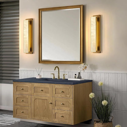 Melange Alabaster Rectangle Wall Sconces 20"-Amarnest