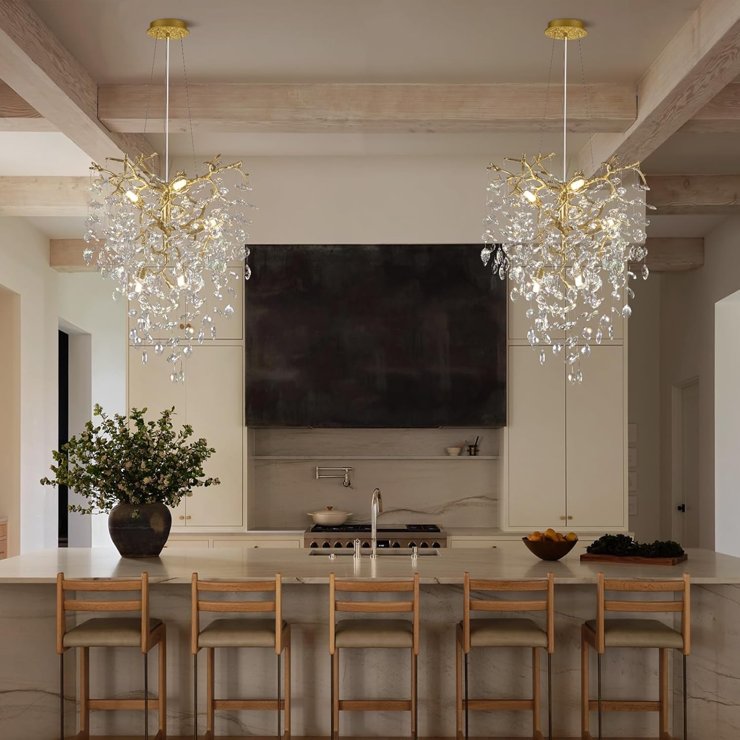 Solara Rectangular Tree Branch Chandelier 21" 30" 40" Tree Branch-Amarnest