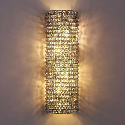 Smoke Grey Crystal Beaded Wall Sconce Light-Amarnest