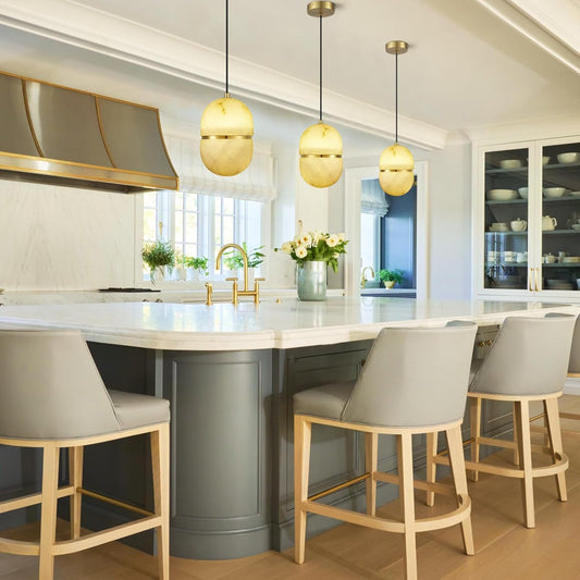 Alabaster Pendant Lights Kitchen Island-Amarnest