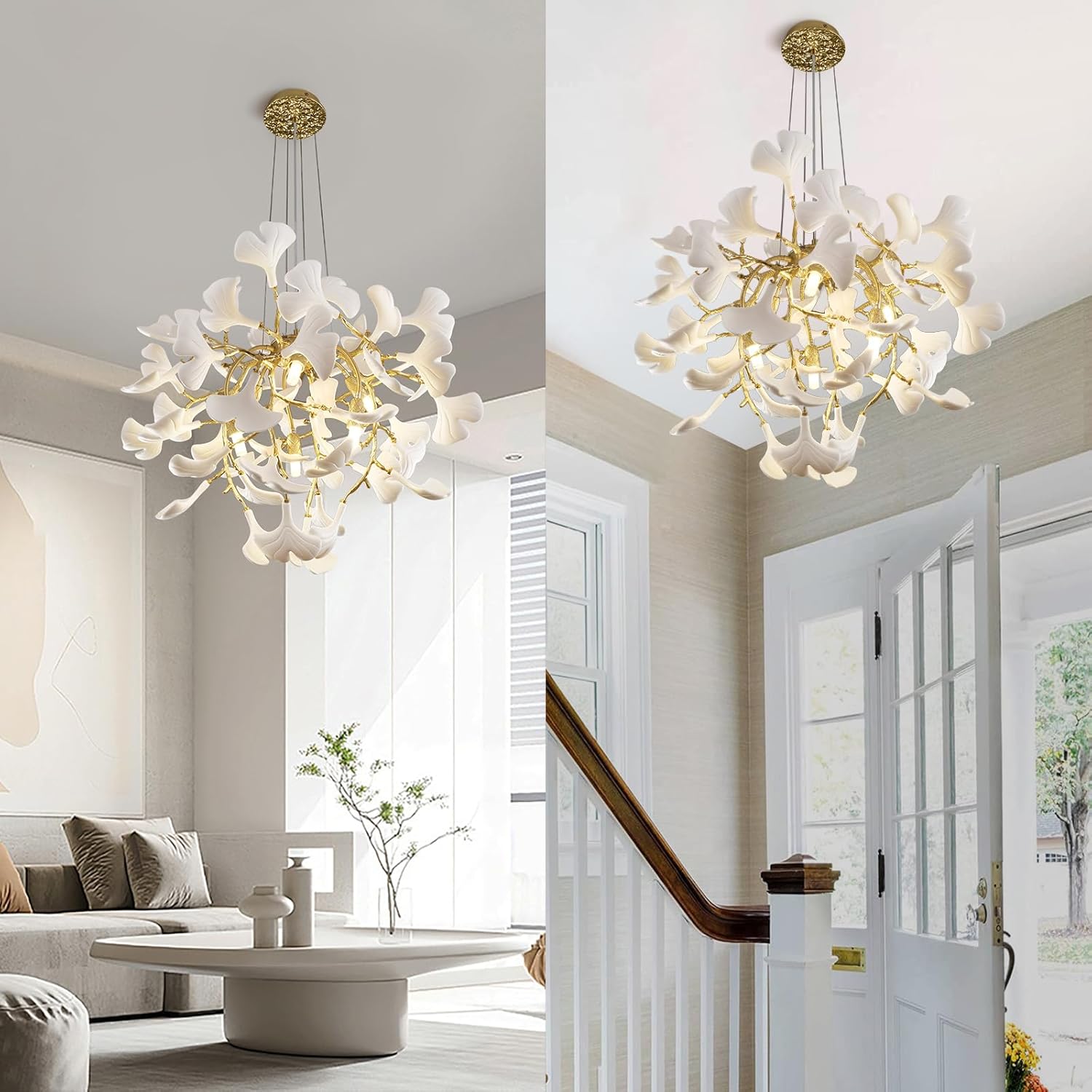 Ginkgo Round Chandelier 23.6''-Amarnest