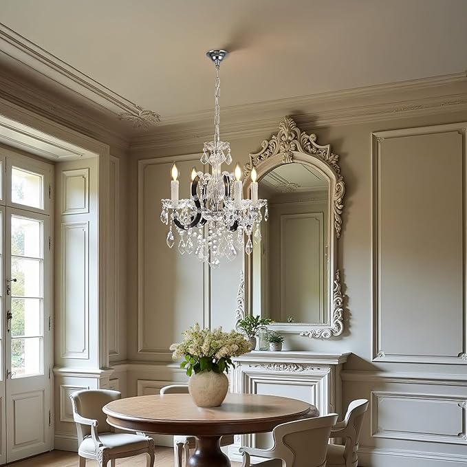 Luxurious Rococo Iron & Crystal Chandelier-Amarnest