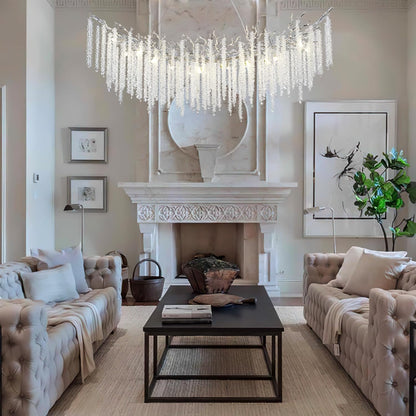 Round Silver Tree Branches Chandeliers L55"-Amarnest