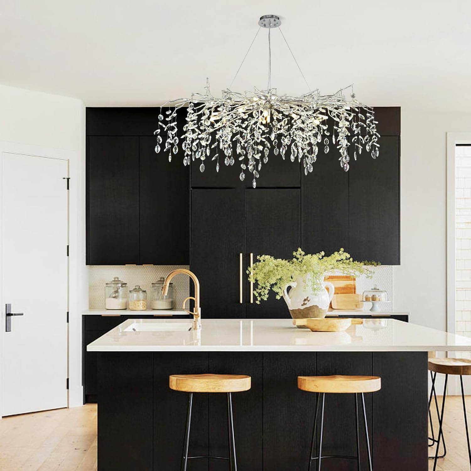 Solara Rectangular Tree Branch Chandelier 47" Tree Branch-Amarnest