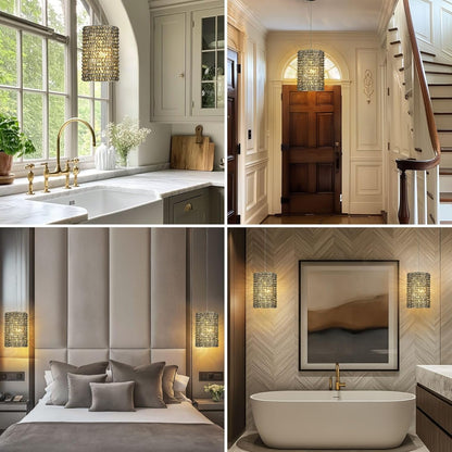 Smoke Grey Crystal Pendant Lights-Amarnest