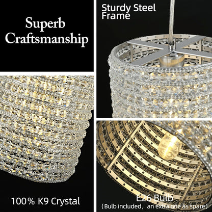 Smoke Grey Crystal Pendant Lights-Amarnest