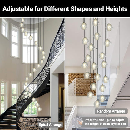 Large LED Pendant Chandeliers with Crystal Bubble Ball-Amarnest