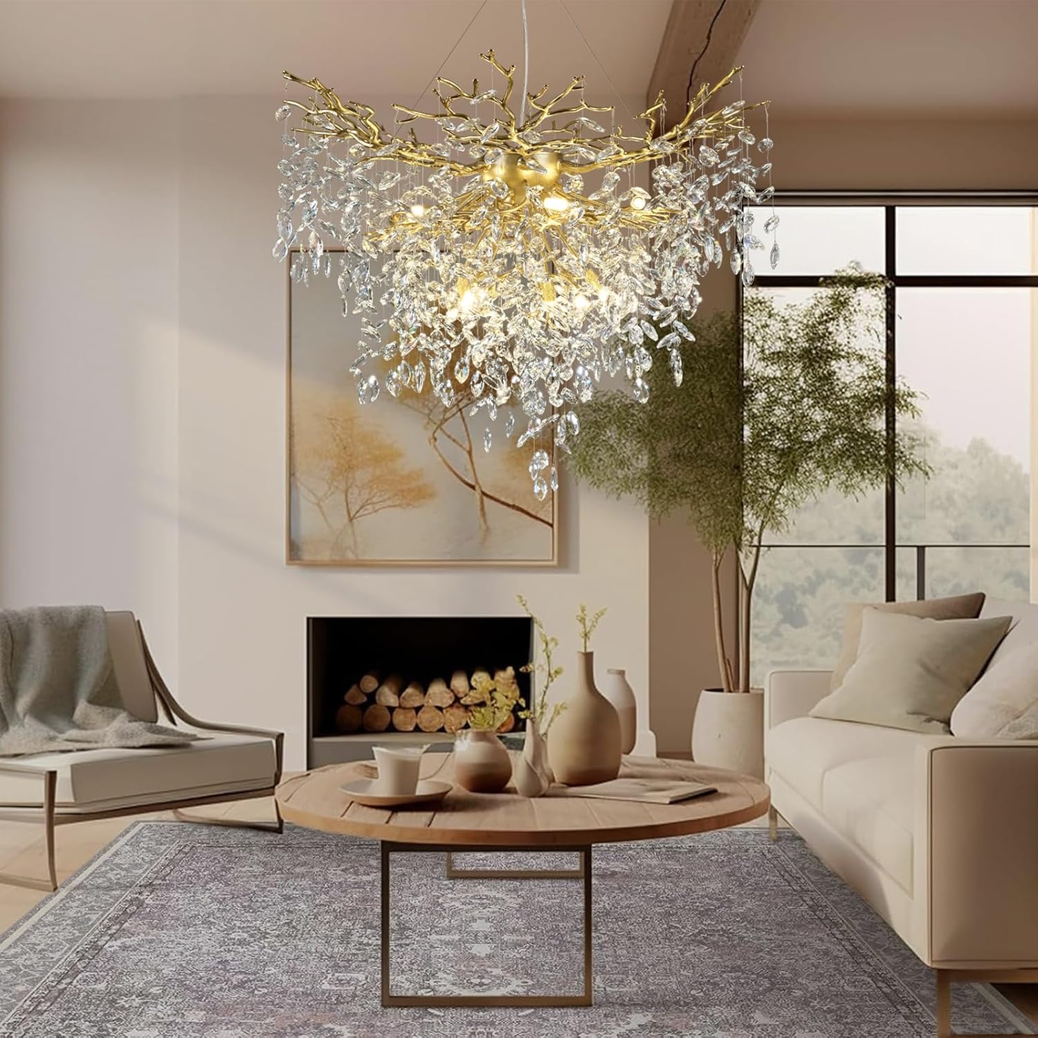 Solara Round Tree Branch Chandelier 24" 32" 40" Tree Branch-Amarnest