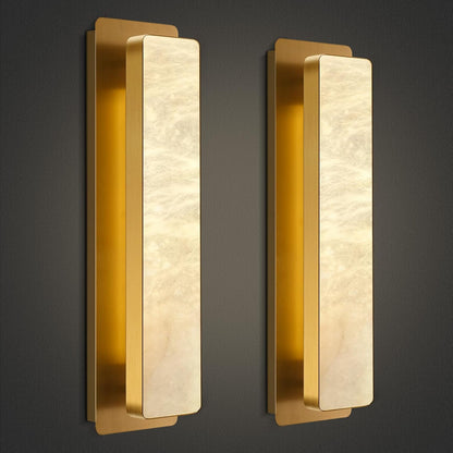Melange Alabaster Rectangle Wall Sconces 20"-Amarnest