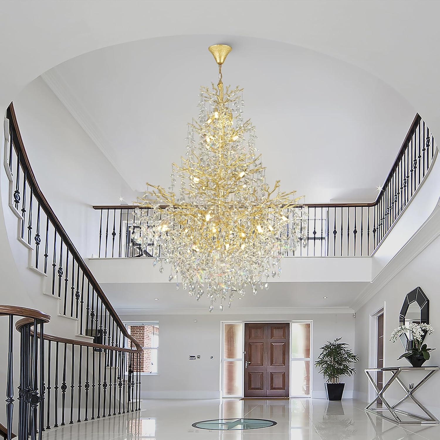 Solara Round Tree Branch Chandelier 47"-Amarnest