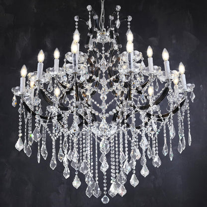 Luxurious Rococo Iron & Crystal Chandelier-Amarnest