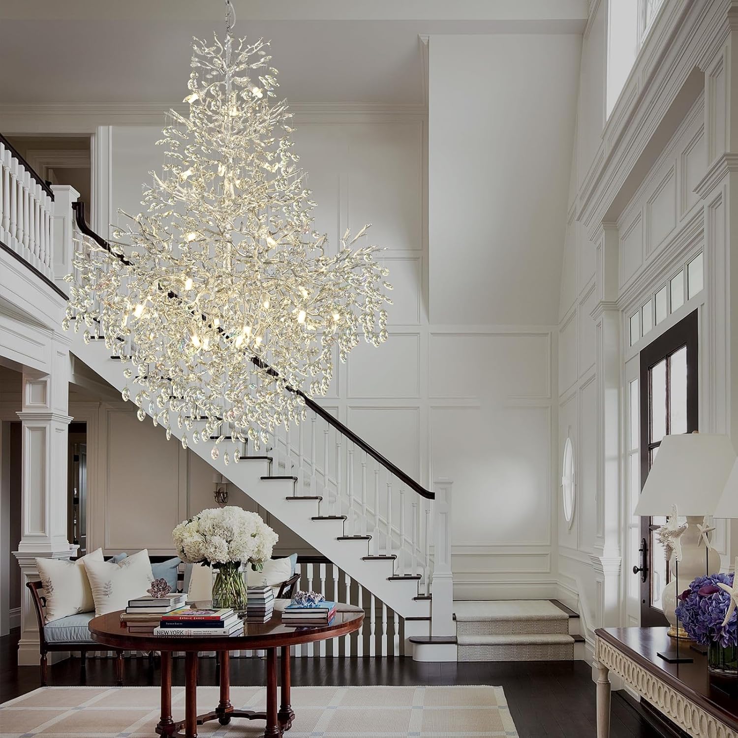 Solara Round Tree Branch Chandelier 47"-Amarnest