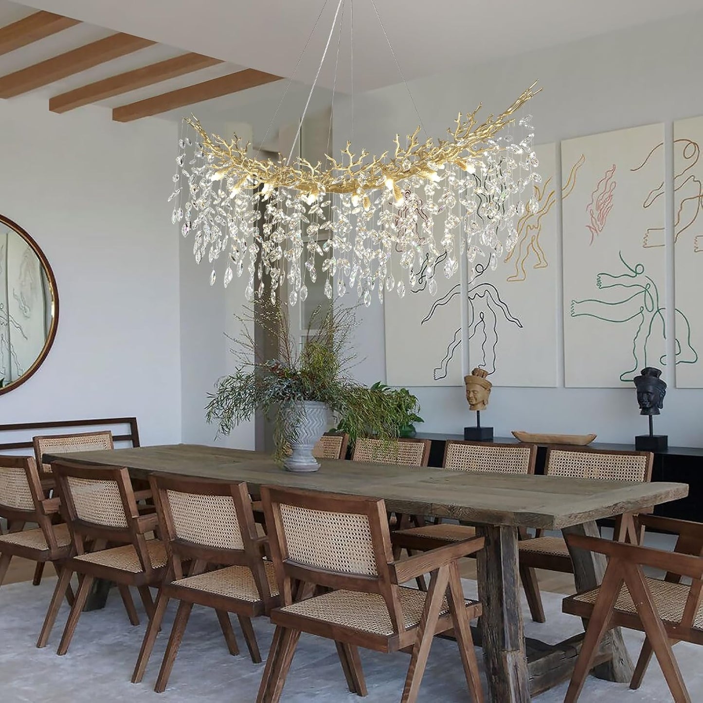 Solara Rectangular Tree Branch Chandelier 55" 72" Tree Branch-Amarnest