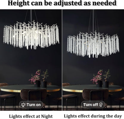 Round Silver Tree Branches Chandelier 40"-Amarnest