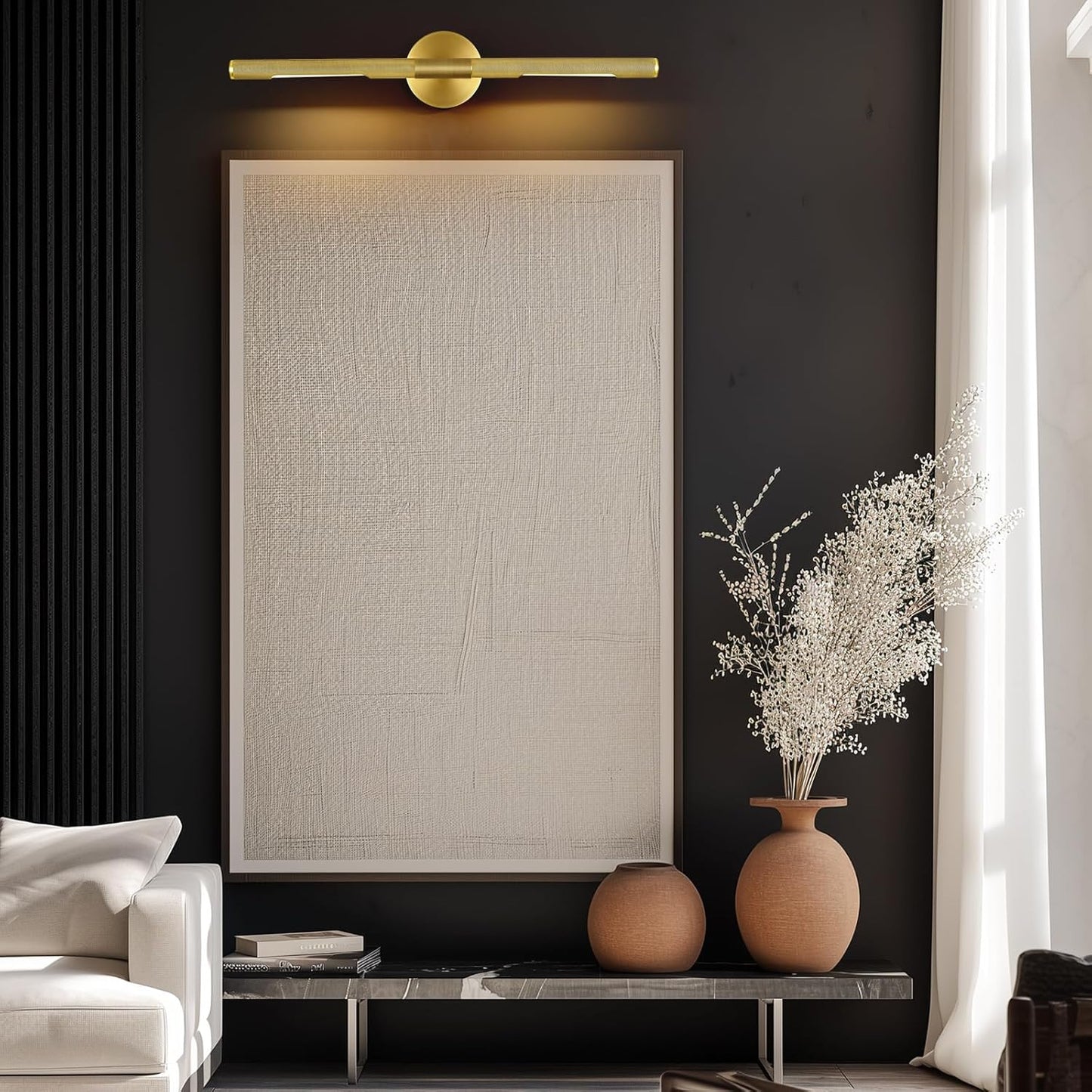 Hard-wired Knurled Picture Light-Amarnest