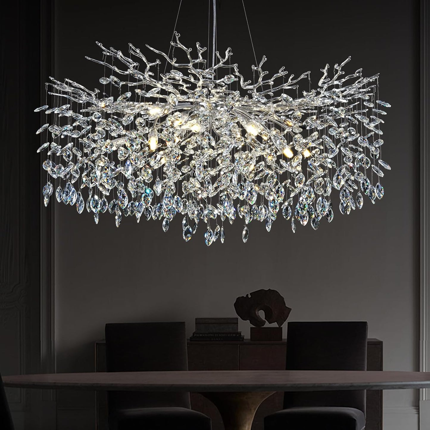 Solara Rectangular Tree Branch Chandelier 21" 30" 40" Tree Branch-Amarnest
