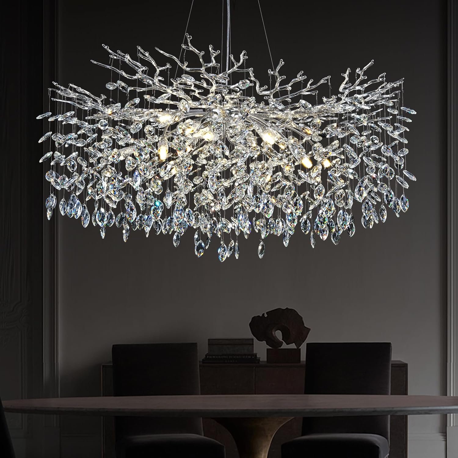 Solara Rectangular Tree Branch Chandelier 21" 30" 40" Tree Branch-Amarnest