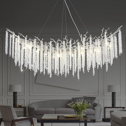 Round Silver Tree Branches Chandeliers L55"-Amarnest