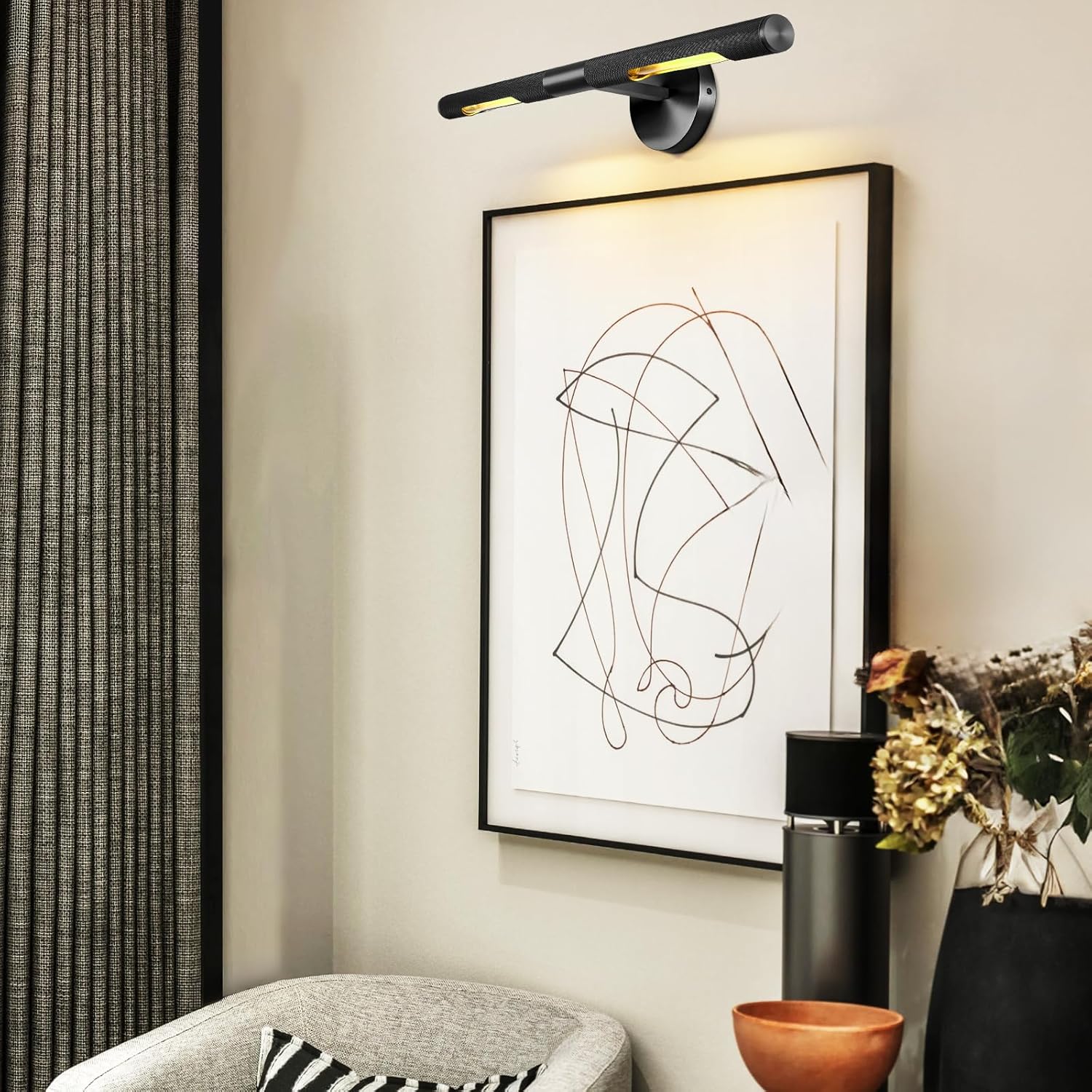 Hard-wired Knurled Picture Light-Amarnest
