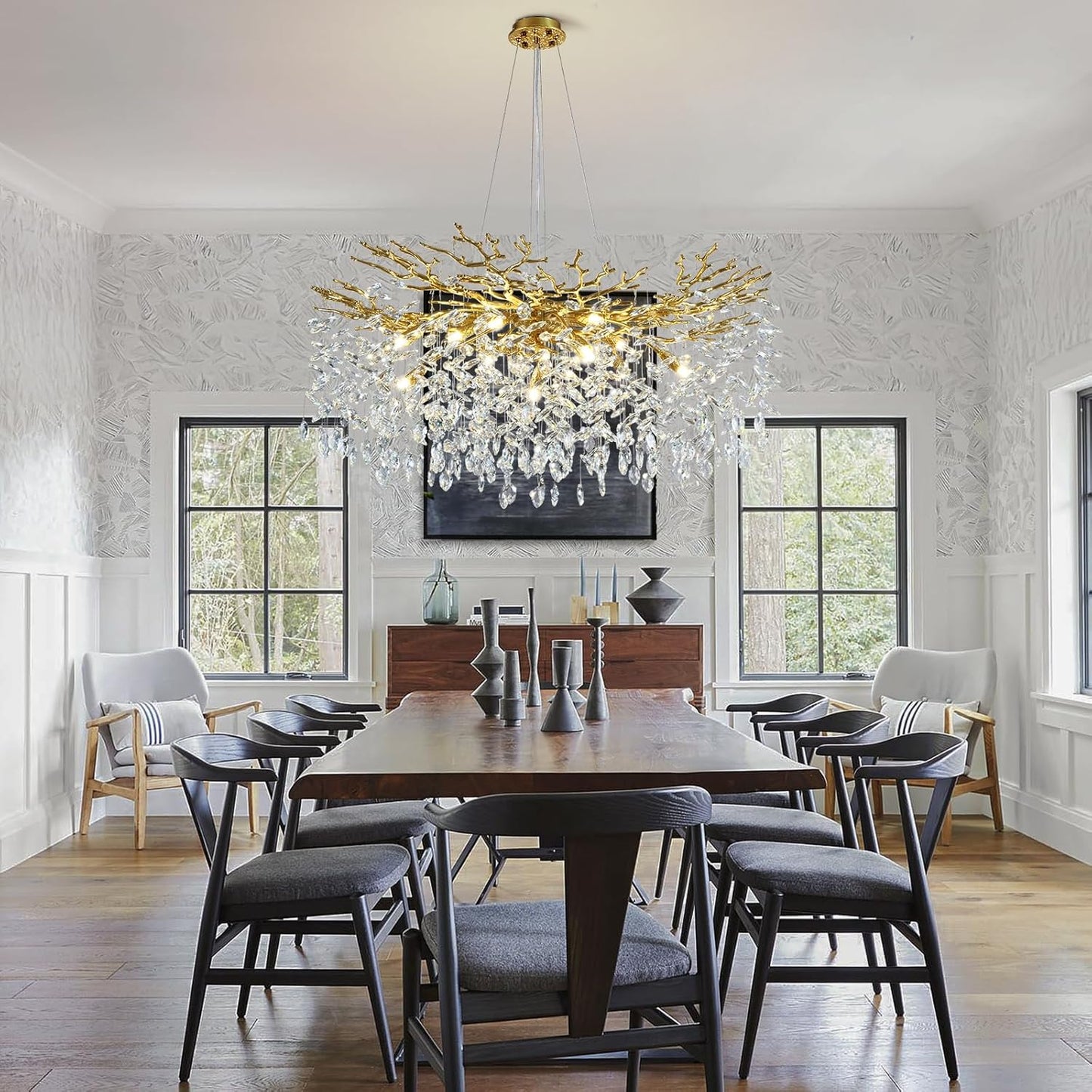 Solara Rectangular Tree Branch Chandelier 21" 30" 40" Tree Branch-Amarnest