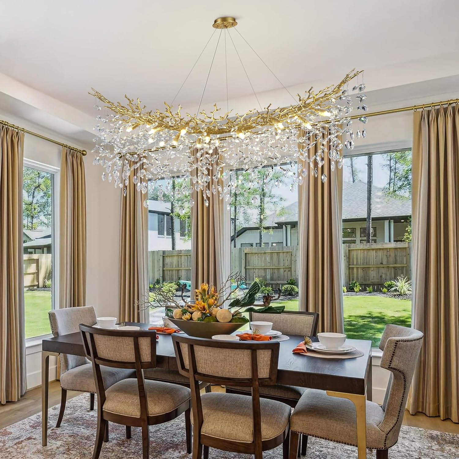 Solara Rectangular Tree Branch Chandelier 55" 72" Tree Branch-Amarnest