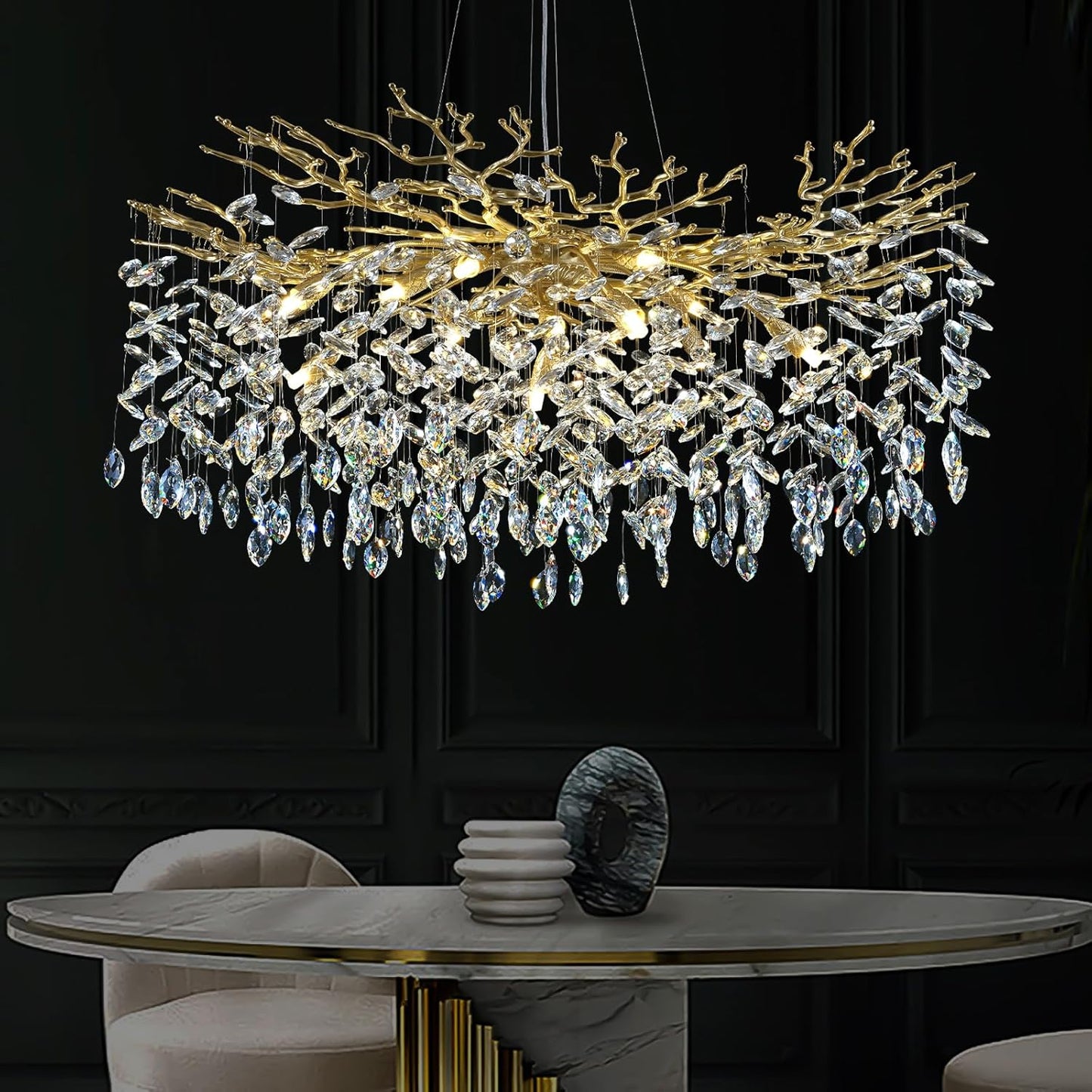 Solara Rectangular Tree Branch Chandelier 21" 30" 40" Tree Branch-Amarnest