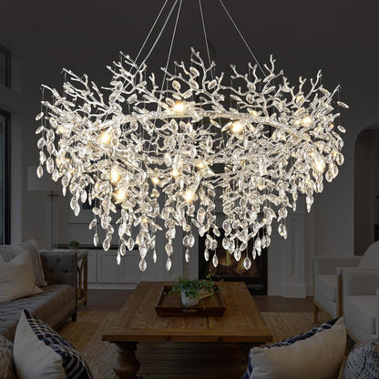 Solara Round Tree Branch Chandelier 48"-Amarnest