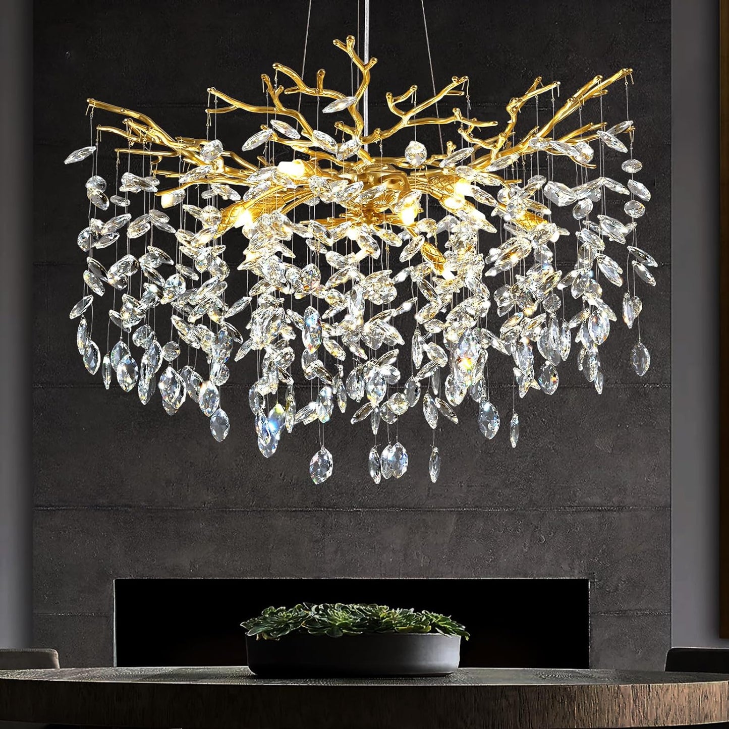 Solara Rectangular Tree Branch Chandelier 21" 30" 40" Tree Branch-Amarnest