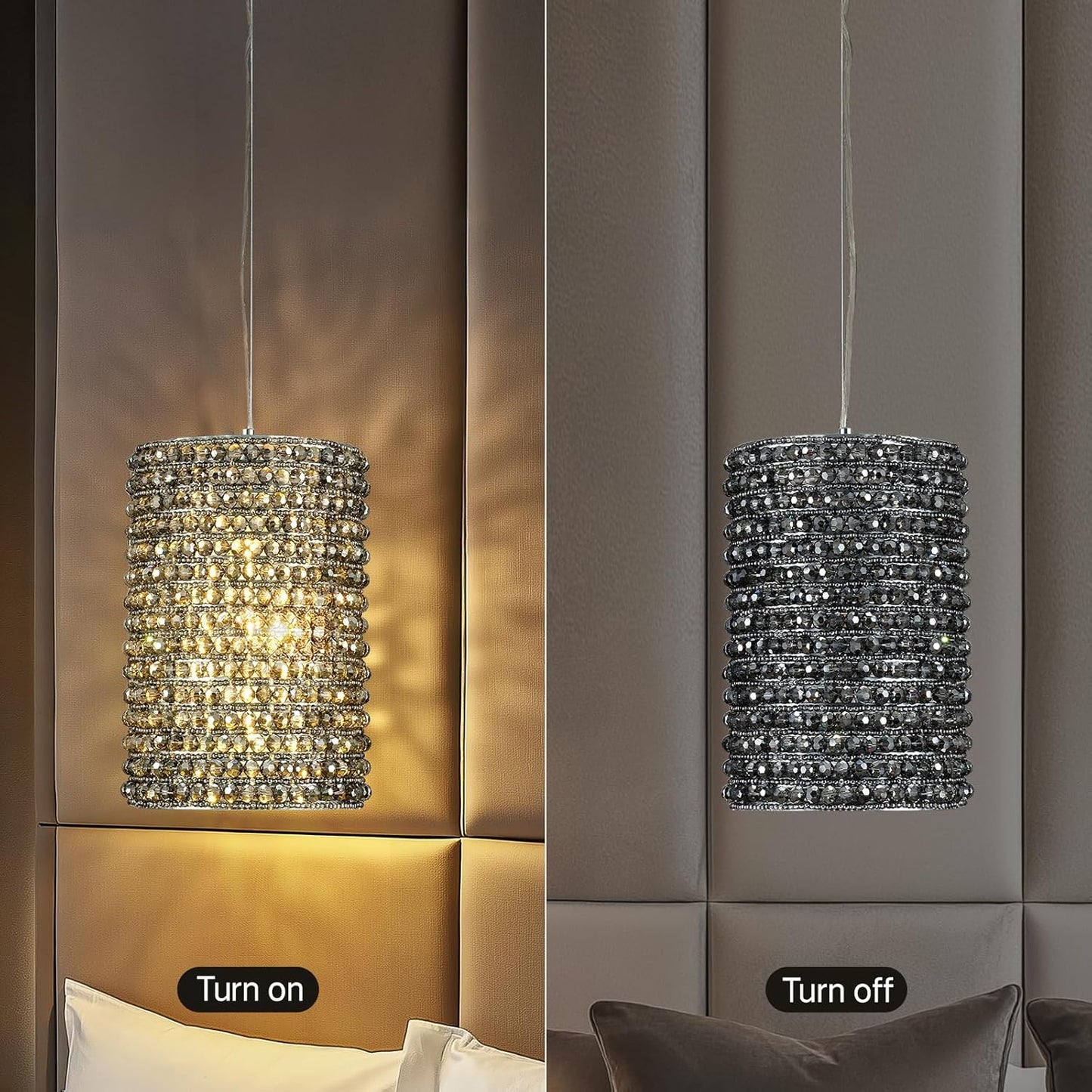 Smoke Grey Crystal Pendant Lights-Amarnest