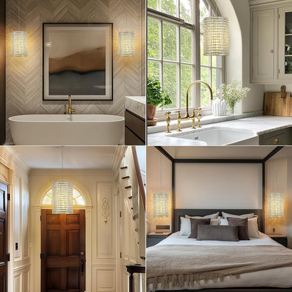 Smoke Grey Crystal Pendant Lights-Amarnest