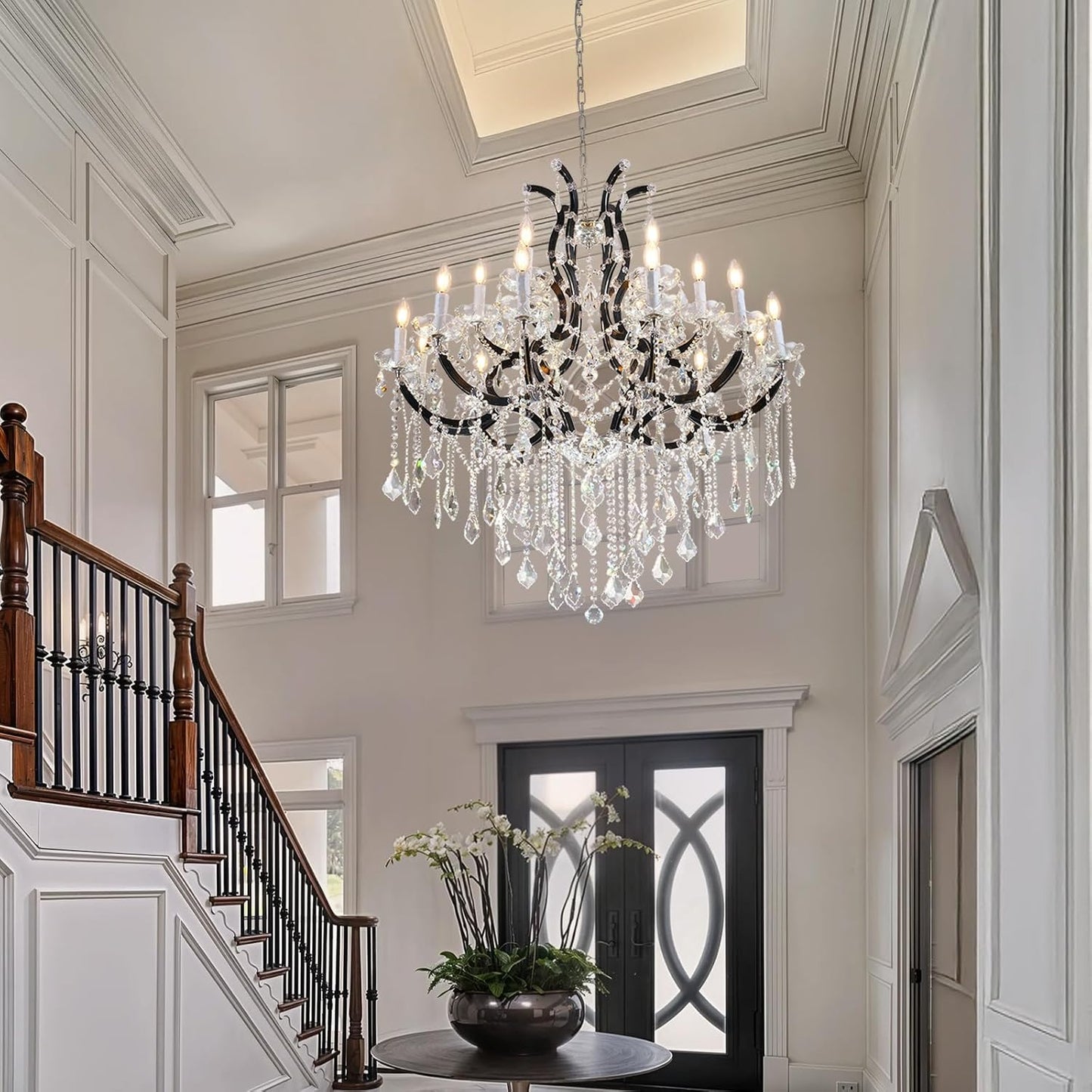 Luxurious Rococo Iron & Crystal Chandelier-Amarnest