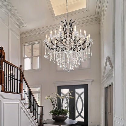 Luxurious Rococo Iron & Crystal Chandelier-Amarnest
