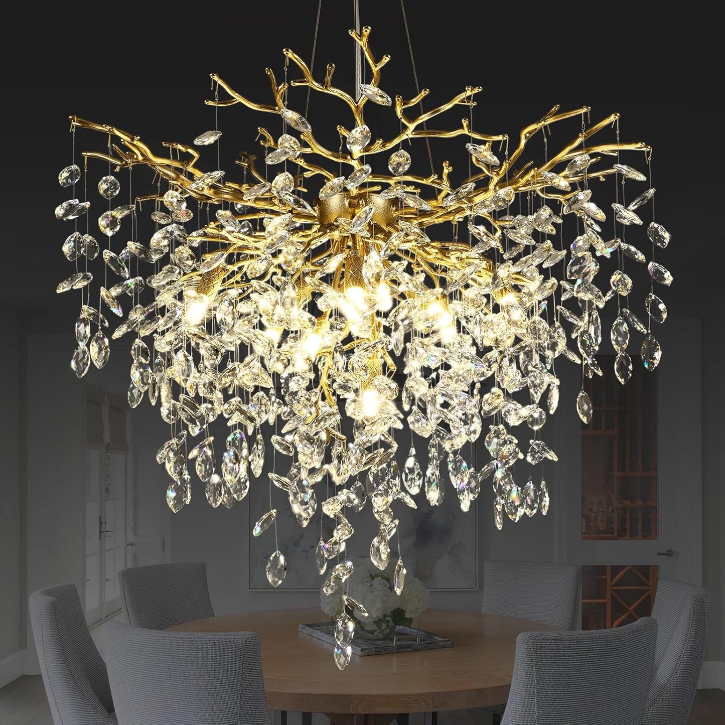 Solara Round Tree Branch Chandelier 24" 32" 40" Tree Branch-Amarnest