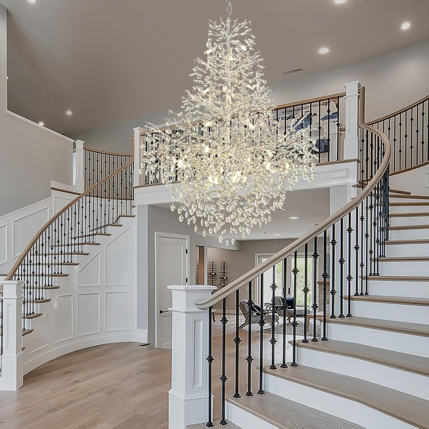 Solara Round Tree Branch Chandelier 47"-Amarnest