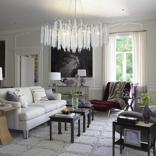 Round Silver Tree Branches Chandelier 40"-Amarnest