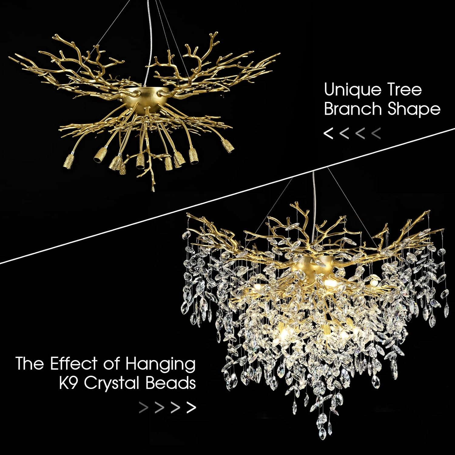 Solara Round Tree Branch Chandelier 24" 32" 40" Tree Branch-Amarnest