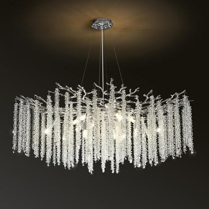 Round Silver Tree Branches Chandelier 40"-Amarnest