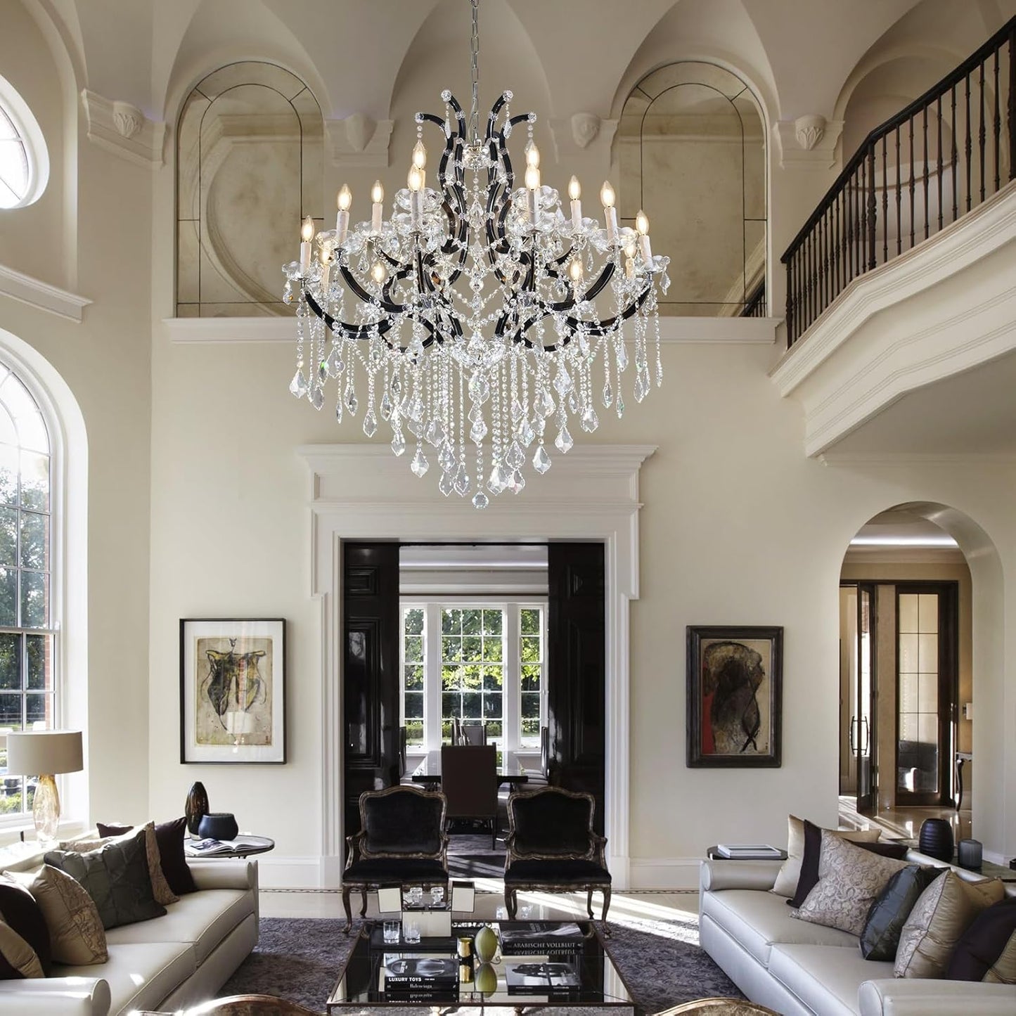 Luxurious Rococo Iron & Crystal Chandelier-Amarnest