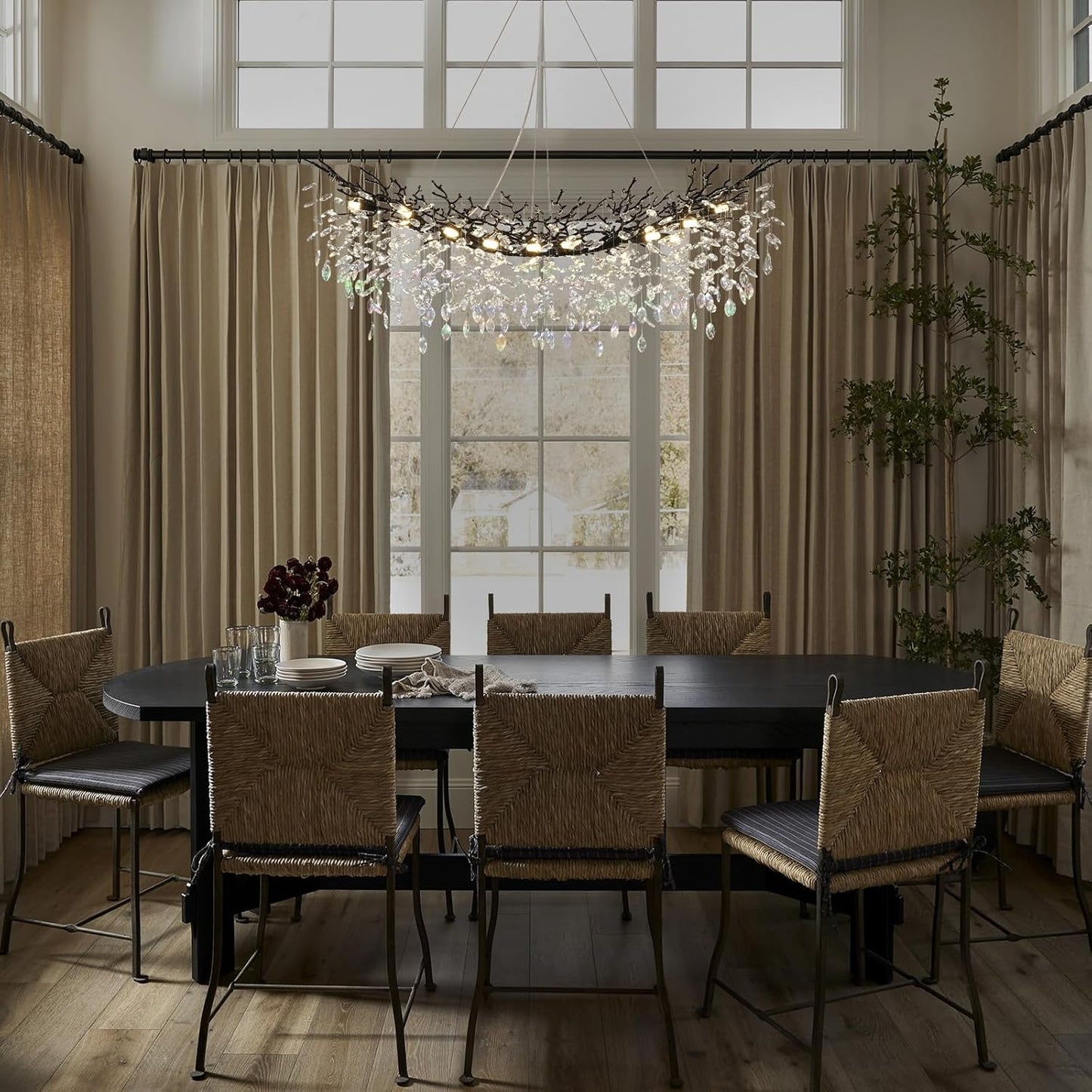 Solara Rectangular Tree Branch Chandelier 55" 72" Tree Branch-Amarnest