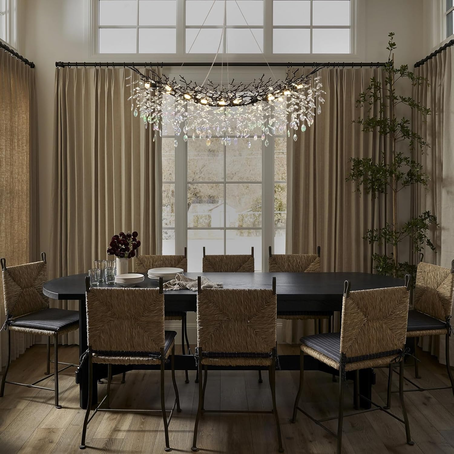 Solara Rectangular Tree Branch Chandelier 55" 72" Tree Branch-Amarnest