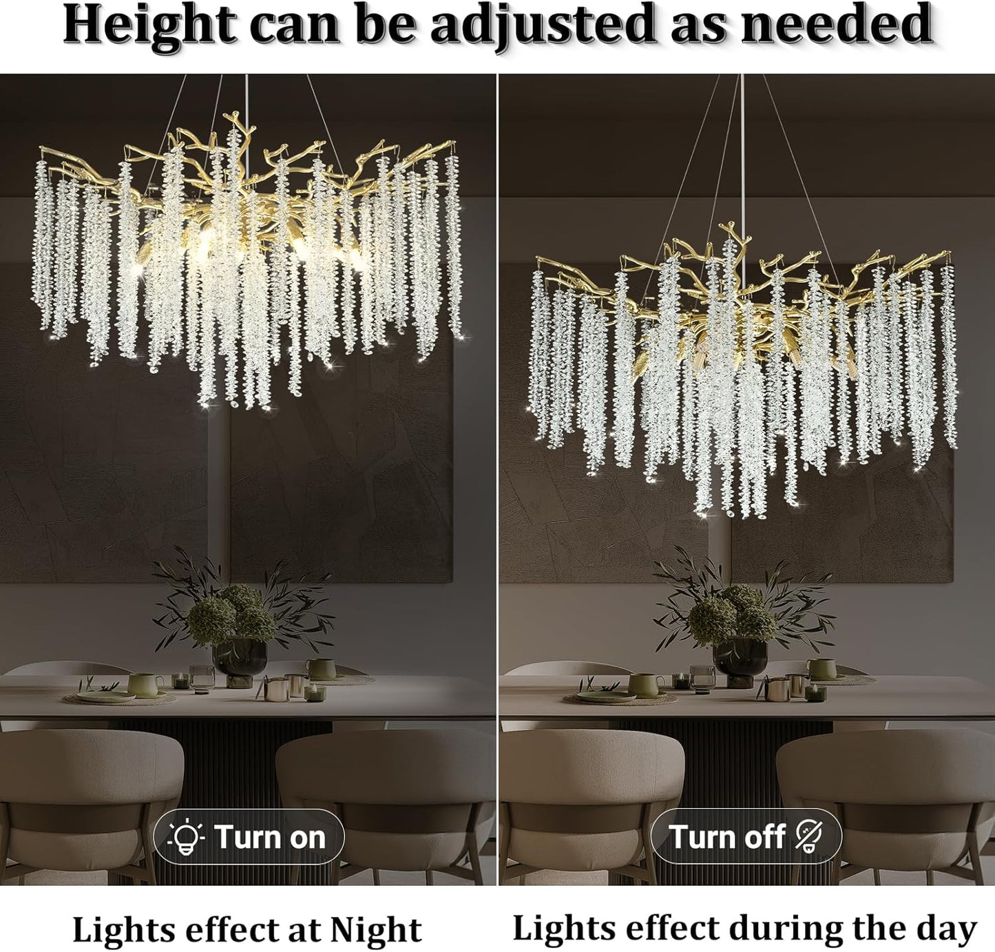Round Gold Tree Branches Chandelier 30"-Amarnest
